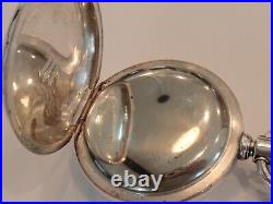 18SZ Elgin Pocket Watch 60 MM-Rhinestones -Serviced-15J-5OZ coin 1/2 Hunter Case