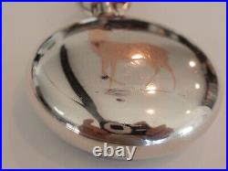 18SZ Elgin Pocket Watch-Serviced-15J- Coin Silver Case, Deer On Back -New Glass