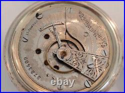 18SZ Elgin Pocket Watch-Serviced-15J- Coin Silver Case, Deer On Back -New Glass