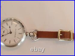 18SZ Elgin Pocket Watch-Serviced-15J- Coin Silver Case, Deer On Back -New Glass