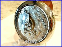 18SZ Elgin Pocket Watch in Nice Display Case-15Jewel, Serviced, +Fob -Keeps Time