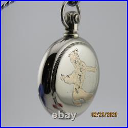 18S, F. Mink (Keystone W. C. Co), with Cowboy. Antique pocket watch case (GS-13)