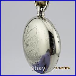 18S Keystone W. C. Co. Antique pocket watch case, withengraved train (PC15)