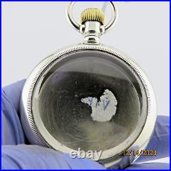 18S Keystone W. C. Co. Antique pocket watch case, withengraved train (PC15)