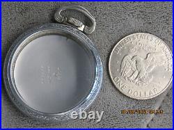 18S Keystone, locomotive engraved, antique pocket watch case (F22)
