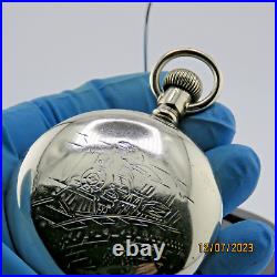 18S Philadelphia, 100% hand engraved train, antique pocket watch case (Y9)