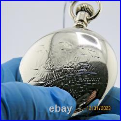18S Philadelphia, 100% hand engraved train, antique pocket watch case (Y9)