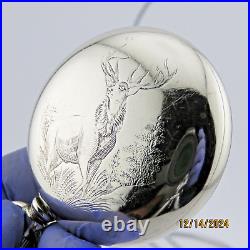 18S Philadelphia, Engraved deer, antique pocket watch case Ca. 1890 (PC13)