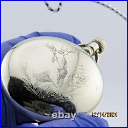 18S, Philadelphia, Stag engraved, antique pocket watch case (PC1)