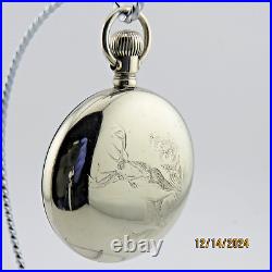 18S, Philadelphia, Stag engraved, antique pocket watch case (PC1)