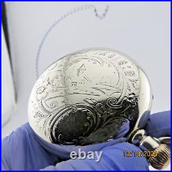 18S, Philadelphia W. C. Co, pocket watch case with Engraved Church Scene (PC9)