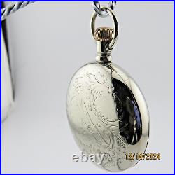 18S, Philadelphia W. C. Co, pocket watch case with Engraved Church Scene (PC9)