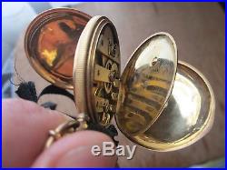 18 K GOLD Antique HUNTER CASE KW POCKET WATCH ORNATE CASE 44 grams NR