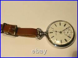 18 SZ Elgin Pocket Watch in 2Tone Sterling Silver Case- Serviced Runs Good- 7J