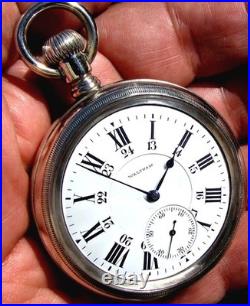 18 Size 21 Jewels 24 Hour Dial Display Case RR Pocket Watch Waltham VANGUARD