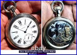 18 Size 21 Jewels 24 Hour Dial Display Case RR Pocket Watch Waltham VANGUARD