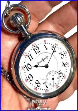 18 Size High End 21 Jewels Display Case RR Pocket Watch ILLINOIS Bunn Special