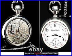 18 Size High End Railroad Display Case Pocket Watch Hamilton 940. Working