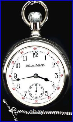 18 Size High End Railroad Display Case Pocket Watch Hamilton 940. Working