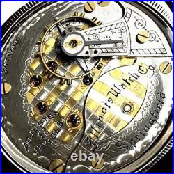 18 Size High End TWO TONE Movement Display Case RR Pocket Watch ILLINOIS