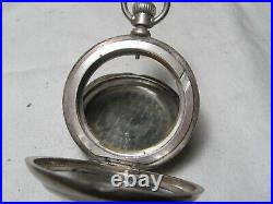 18 sz. Coin Silver pocket watch/marked 4 oz. Case/new bullseye crystal/ready for