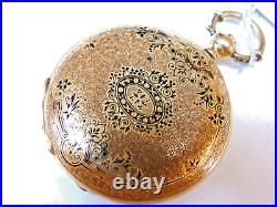 18k Solid Gold, 6 size Hunter Case Swiss Pocket Watch late 1800s