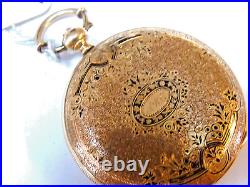 18k Solid Gold, 6 size Hunter Case Swiss Pocket Watch late 1800s