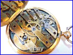 18k Solid Gold, 6 size Hunter Case Swiss Pocket Watch late 1800s