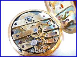 18k Solid Gold, 6 size Hunter Case Swiss Pocket Watch late 1800s