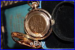 18k Solid Gold Hunting Case Pocket Watch & Chain