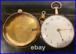 18k solid gold Pair Case Key Wind Pocket watch