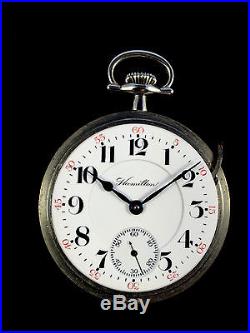 18s 21Jewel Hamilton 940 Railroad Pocket watch Train Engraved Case Extra Fine