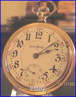 18s Illinois Bunn 17j Of Pocket Watch Keystone 20 Yr. Stag Engraved Sb&b Case
