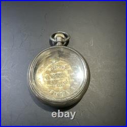 18s Rare Vintage Waltham Railroad Pocket Watch Case With Rose Gold Train Inlay