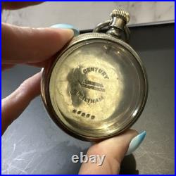 18s Rare Vintage Waltham Railroad Pocket Watch Case With Rose Gold Train Inlay