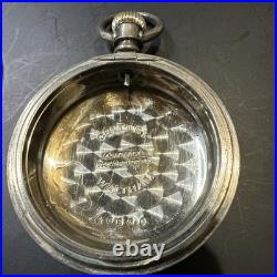 18s Rare Vintage Waltham Railroad Pocket Watch Case With Rose Gold Train Inlay