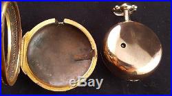 18th Century Pair case watch UNUSUAL Underpainted Horn Case, early London No Res