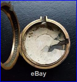 18th Century underpainted Horn Pair Cased Verge Pocket Watch in ticking order