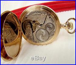 1900 Elgin Pocket Watch in 14K Gold Filled MASONIC ENGRAVED Hunter Case 16s Runs