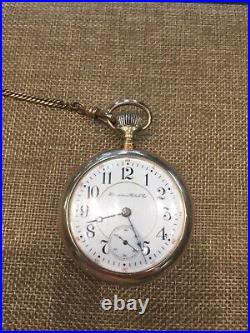 1900 North American Railway Hampden Watch Co. 21J 18S Gold Filled Case and Chain