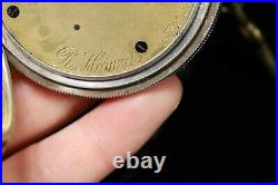 1900 Silver Cased Big Chunky Chronograph Centre Second Pocket Watch Working AC1