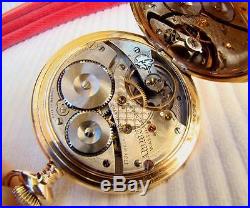 1900 Waltham Pocket Watch 17 Jewels in 14k GOLD FILLED Hunter Case SIZE 16 Runs