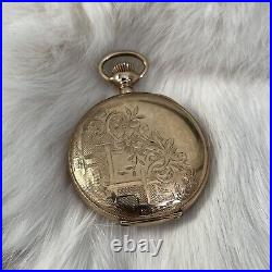 1900's Antique Elgin Pocket Watch 15 Jewel Gold Case Signed JHR To LPF 12-14-17