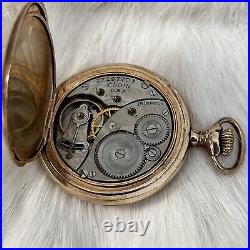 1900's Antique Elgin Pocket Watch 15 Jewel Gold Case Signed JHR To LPF 12-14-17