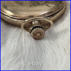 1900's Antique Elgin Pocket Watch 15 Jewel Gold Case Signed JHR To LPF 12-14-17