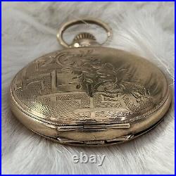 1900's Antique Elgin Pocket Watch 15 Jewel Gold Case Signed JHR To LPF 12-14-17