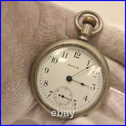 1901 Antique Waltham Pocket Watch Watch Silver Case Working Condition 18s #1883