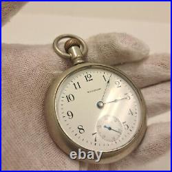 1901 Antique Waltham Pocket Watch Watch Silver Case Working Condition 18s #1883