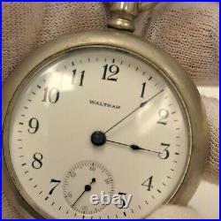 1901 Antique Waltham Pocket Watch Watch Silver Case Working Condition 18s #1883