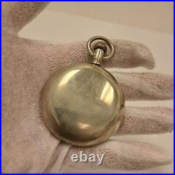 1901 Antique Waltham Pocket Watch Watch Silver Case Working Condition 18s #1883